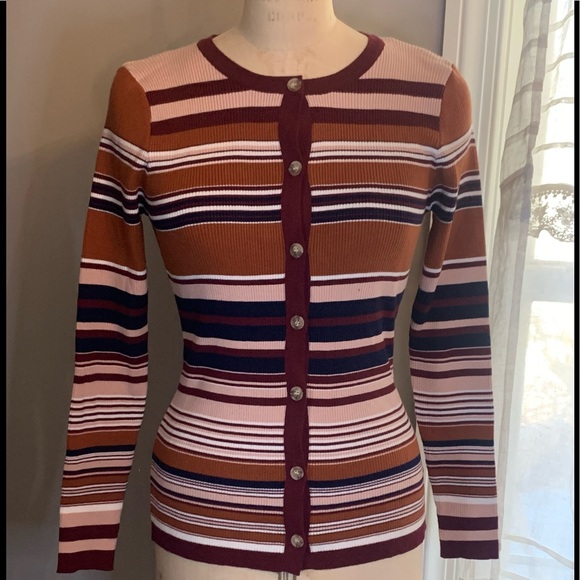 NWOT Paper Crane Stripe Button Up Sweater sz Small - Picture 1 of 5